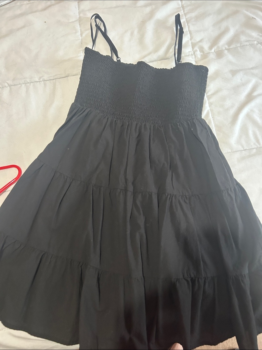 Forever 21 Black Tiered Smocked Mini Dress